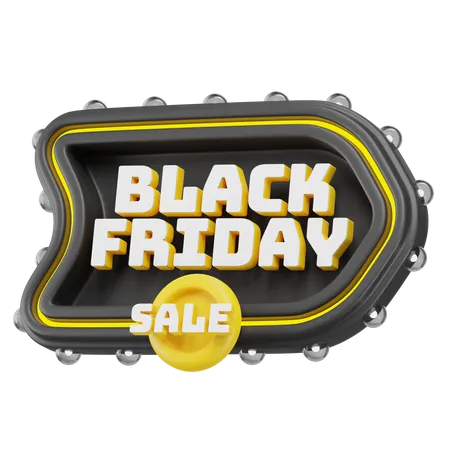 Black Friday Sale Label  3D Icon