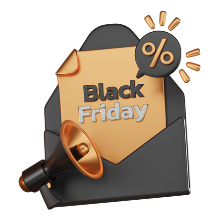 Black Friday-Verkaufsmail  3D Icon