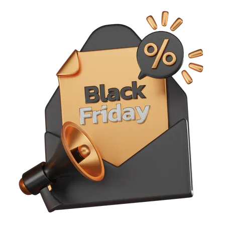 Black Friday-Verkaufsmail  3D Icon