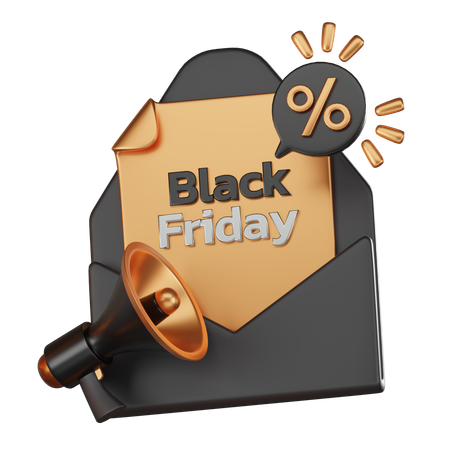 Black Friday Sale Mail  3D Icon