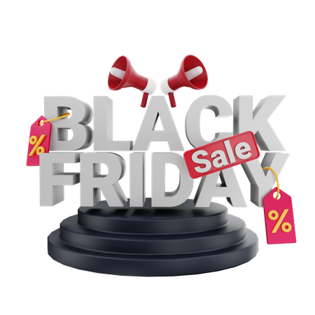 Black Friday Sale Marketing  3D Illustration