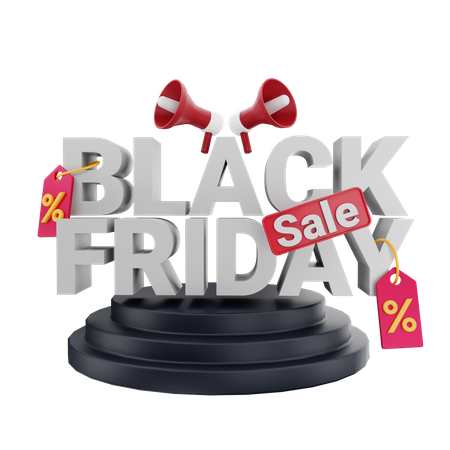 Black Friday Sale Marketing 3D Illustration
