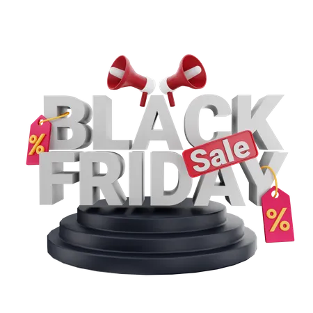 Black Friday Sale Marketing  3D Illustration
