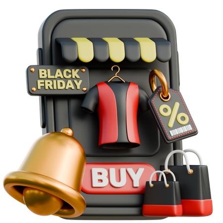 Black Friday Sale Notification  3D Icon