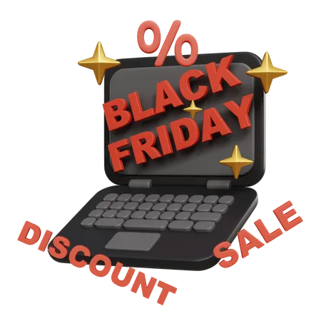 Black Friday Sale On Laptop  3D Icon