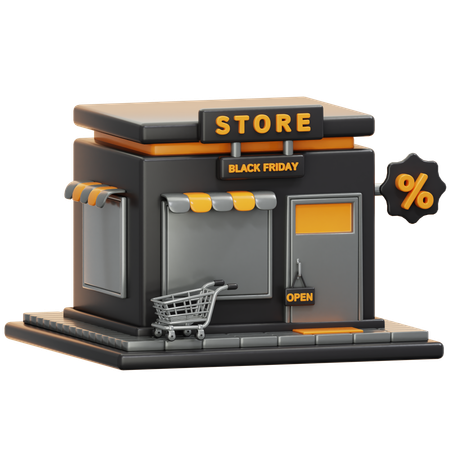 Black Friday Sale Store  3D Icon