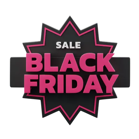 Black Friday sale tag  3D Icon