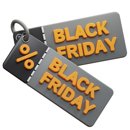 Black Friday Sale Tag  3D Icon