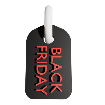 Black Friday sale tag 3D Illustration