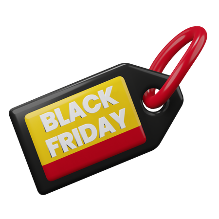 Black Friday Sale Tag 3D Illustration