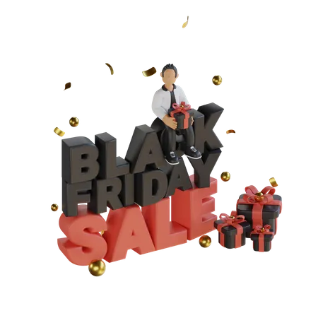 Black Friday Sales  3D Illustration