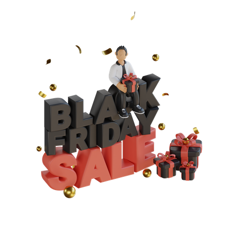 Black Friday Sales  3D Illustration