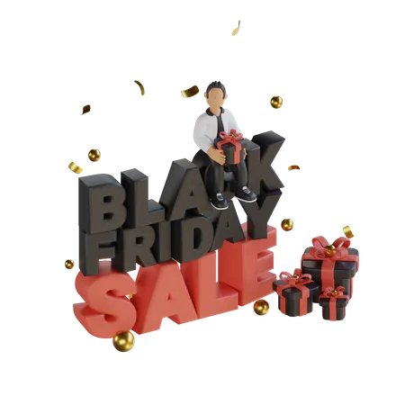 Black Friday Sales 3D Illustration
