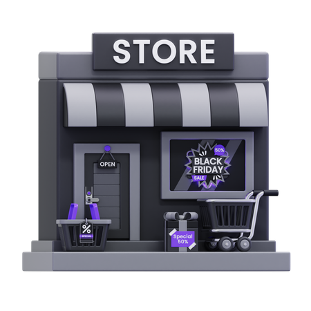 Black Friday-Shop  3D Icon