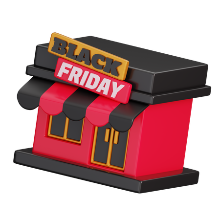 Black Friday Shop  3D Icon