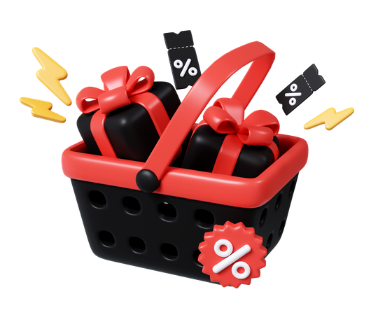 Black Friday Shopping  3D Icon