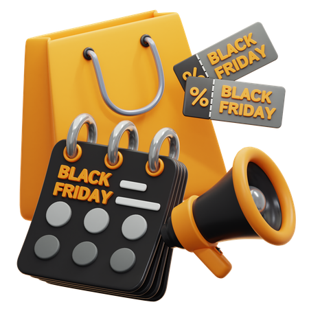 Black Friday Shopping  3D Icon