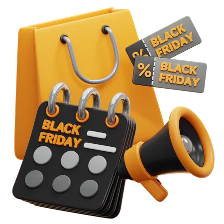 Black Friday Shopping  3D Icon