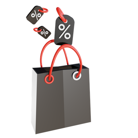 Black Friday shopping  3D Illustration