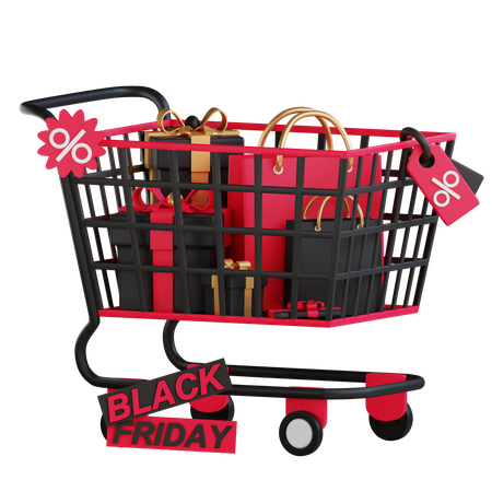 Black friday shopping 3D Icon