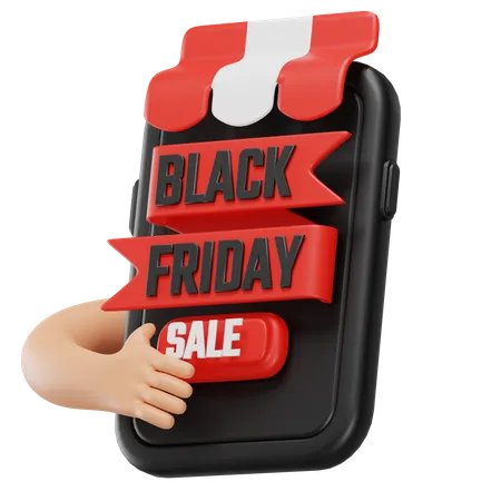 Online Black Friday Store 3D Icon