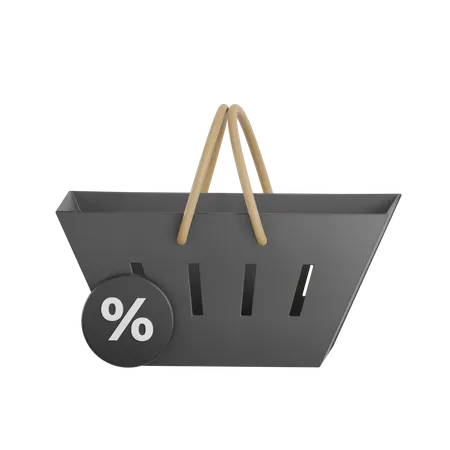 Black Friday Shopping Basket  3D Icon