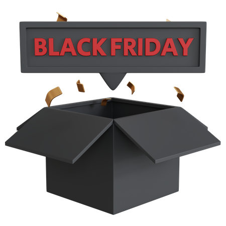 Black Friday Shopping Box  3D Icon