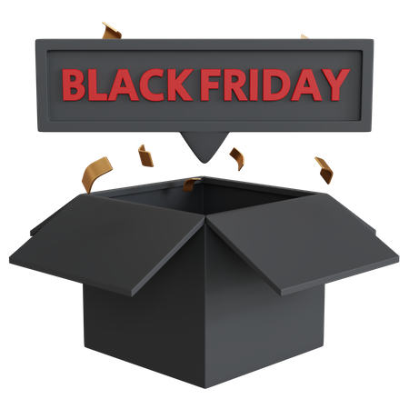 Black Friday Shopping Box  3D Icon