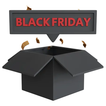 Black Friday Shopping Box  3D Icon