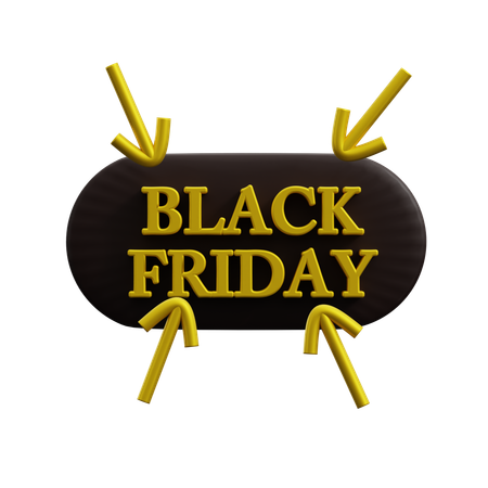 Black Friday Sign  3D Icon