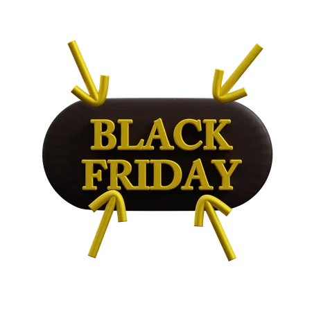 Black Friday Sign  3D Icon