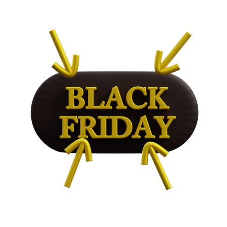 Black Friday Sign  3D Icon