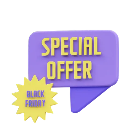 Black Friday Special Offer  3D Icon