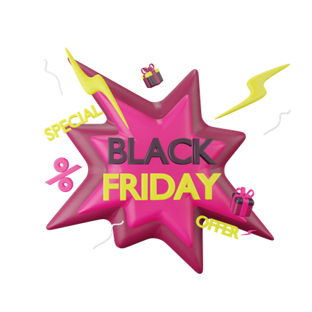 Black Friday Special Offer 3D Illustration