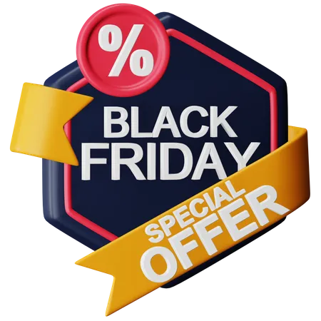 Black Friday Special Offer  3D Icon