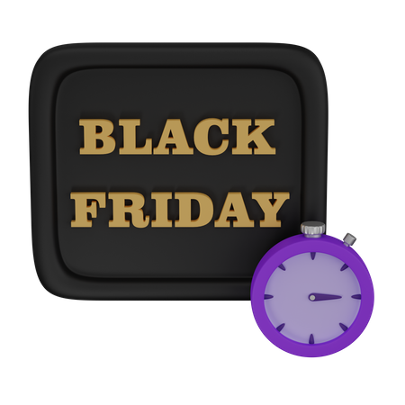 Black Friday Stoppuhr  3D Icon