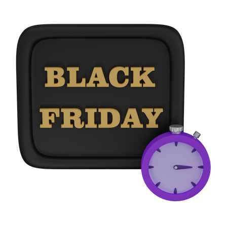 Black friday stopwatch  3D Icon