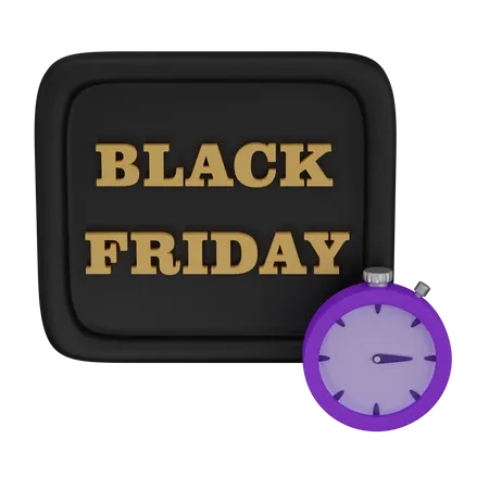 Black friday stopwatch  3D Icon