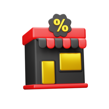 Black Friday Store  3D Icon