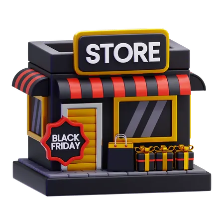 Black Friday Store  3D Icon