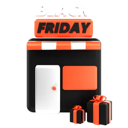 Black Friday Store  3D Icon