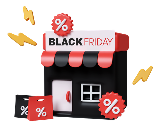 Black Friday Store  3D Icon