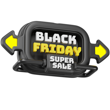Black Friday Super Sale Label  3D Icon