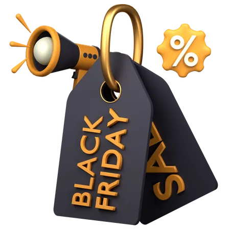 Black Friday Tag  3D Icon