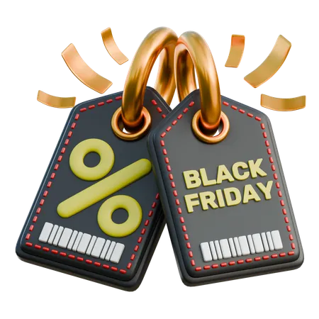 Black Friday tag  3D Icon