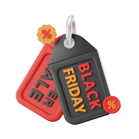 Black Friday Tag  3D Icon