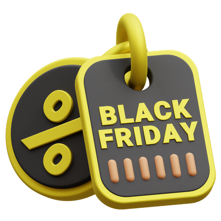 Black Friday Tag  3D Icon