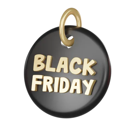 Tag Price 3 D Rendered Black Friday 3D Icon