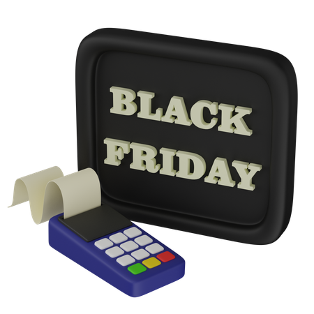 Black friday terminal  3D Icon