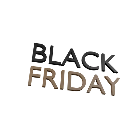 Black Friday Text  3D Icon